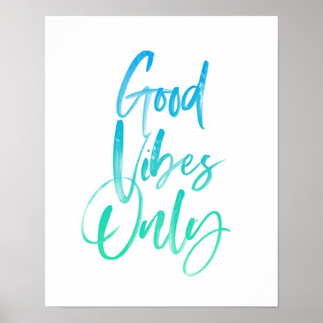 Impression d'art typographique Good Vibes Only (Devant)
