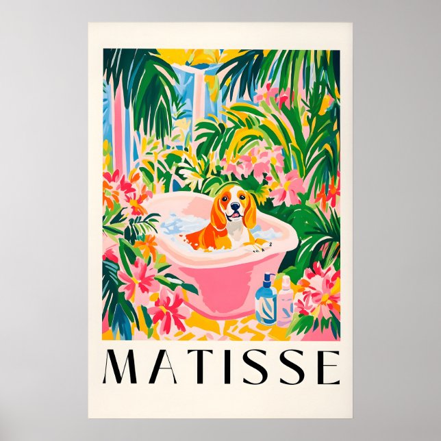 Impression de Beagle dans la baignoire dans le sty (Devant)