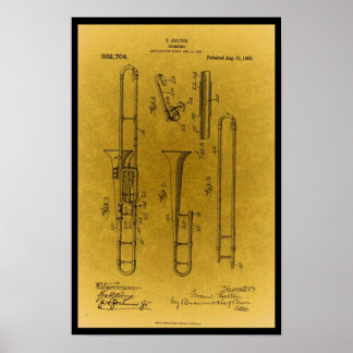 Impression de brevet trombone vintage