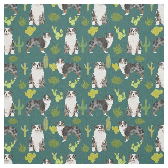 Impression de cactus en tissu Shepherd australien (Échantillon)