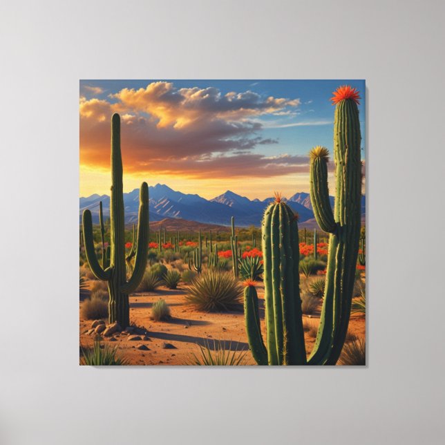 Impression de cactus mexicain vibrant (Recto)