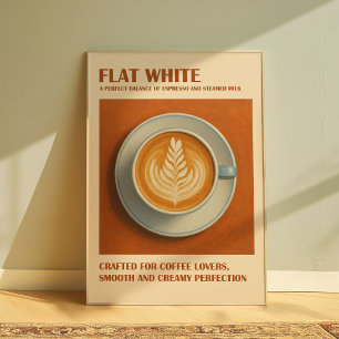 Impression de café blanc plat, Mur d'expresso mini
