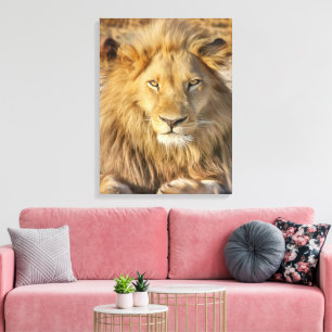 IMPRESSION DE CANVAS STRETCHÉS DE LION MASCULE