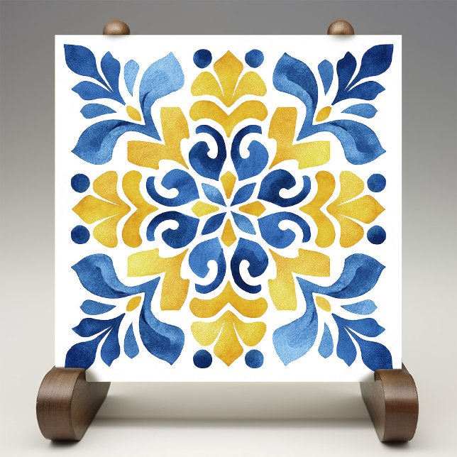 Impression de carreau de faïence Azulejo Fleur-de- (Créateur téléchargé)