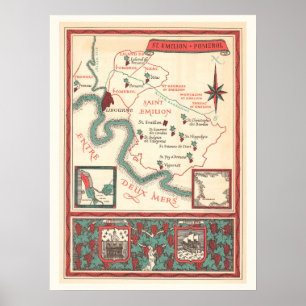 Impression de carte de vin de St. Emilion Bordeaux