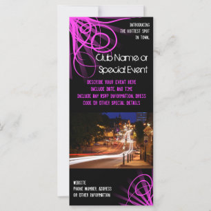 Impression de carte en rack, club de nuit rose ou 