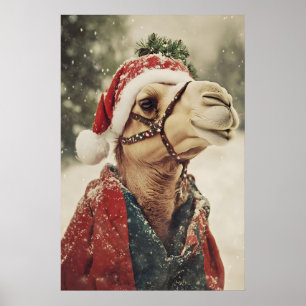 Impression de chameau de Noël, décoration murale d