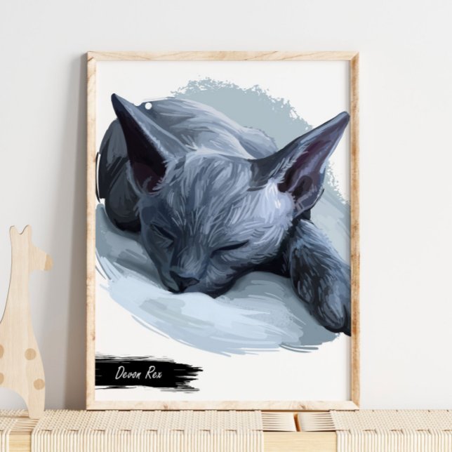 Impression de chat Devon Rex | Impression murale d (Créateur téléchargé)