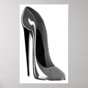 Impression de chaussures Silver Grey Stiletto