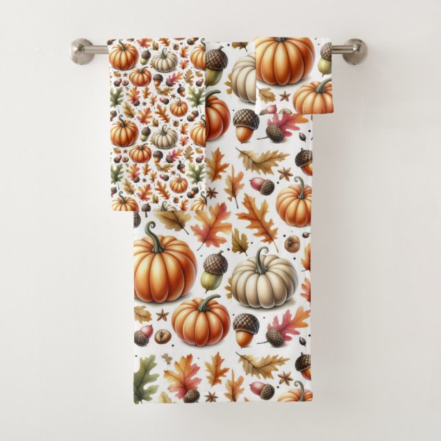 Impression de citrouilles et de feuilles de la sai (En situation)