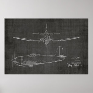 Impression de dessin d'art breveté d'avion Prop 19