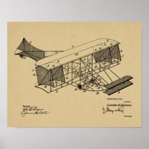 Impression de dessin d'art d'avion Vintage 1911