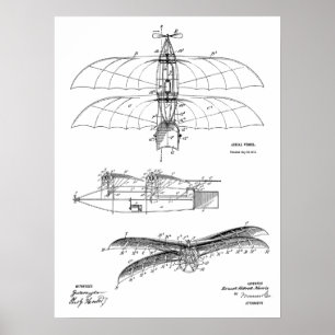Impression de dessin d'art d'avion Vintage 1911