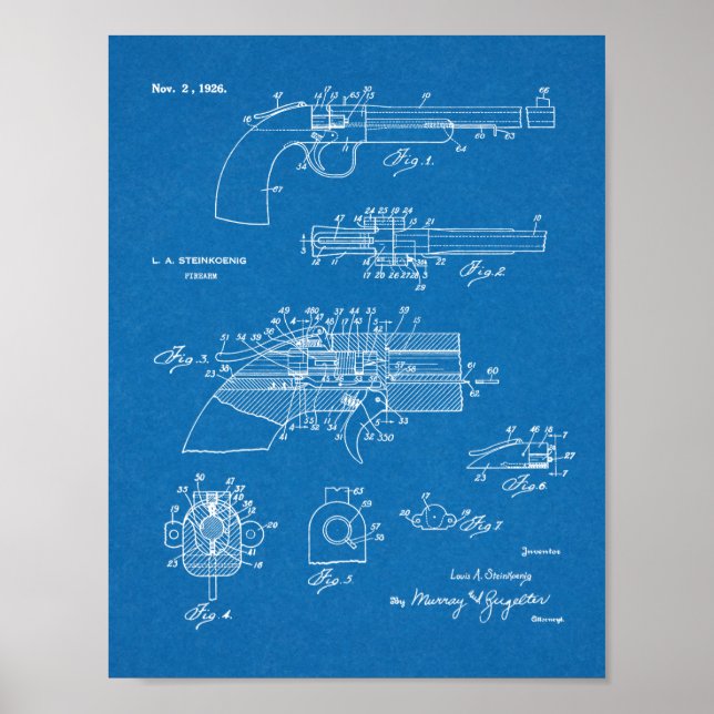 Impression de dessin d'art Vintage d'armes à feu d (Devant)