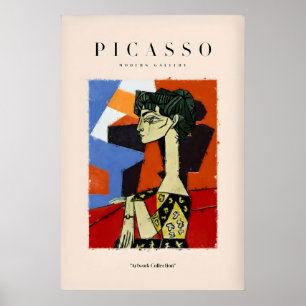 Impression de femme assise de profil cubiste de Pi