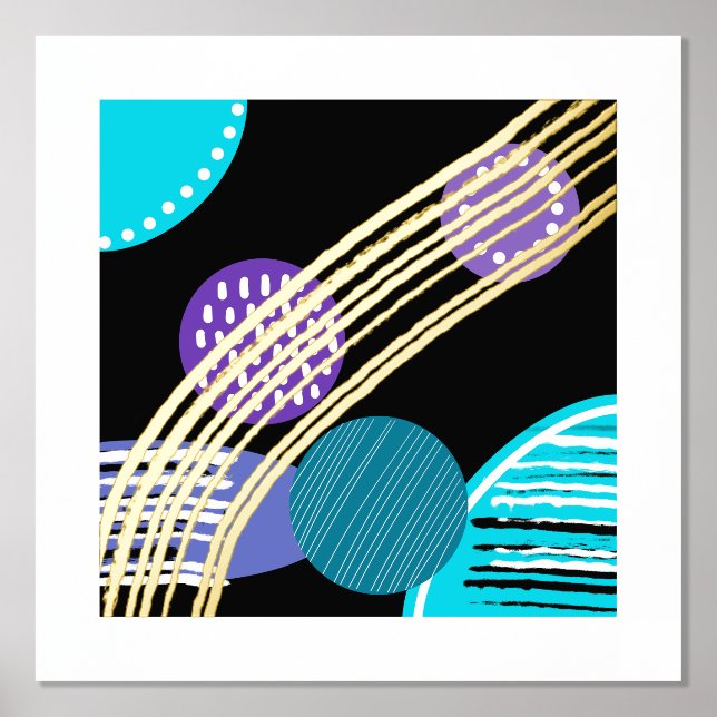 Impression de feuille abstraite moderne tendance (Recto)