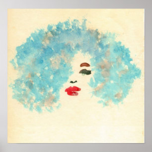 Impression de fille bleue