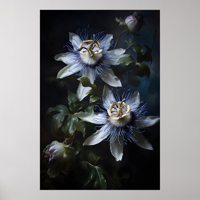 Impression de fleur de la passion Dark Academia, f (Devant)
