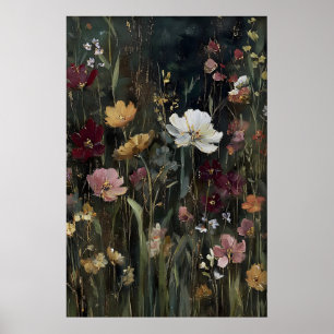 Impression de fleurs sauvages anciennes, Art Fleur