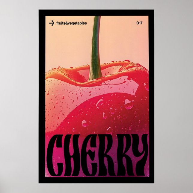 Impression de fruits vibrants - Affiche de cerise  (Devant)