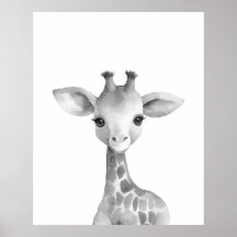 Impression de girafe noir et blanc