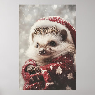 Impression de hérisson de Noël, décoration murale