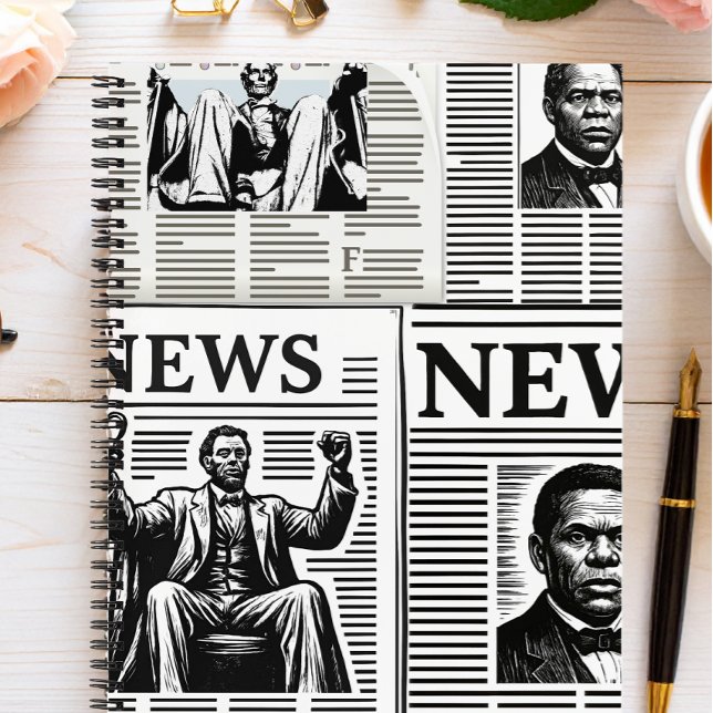 Impression de journal Juneteenth noir et blanc (Créateur téléchargé)