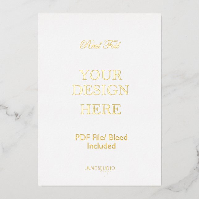 Impression de la carte d'invitation Gold Foil 5x7" (Recto)