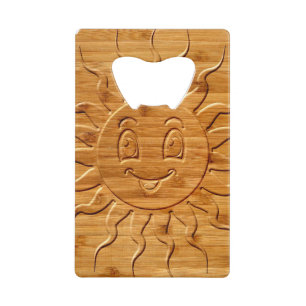 Impression De La Face Solaire Souriante En Bois