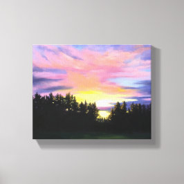 Impression de la toile enroulée du coucher de sole