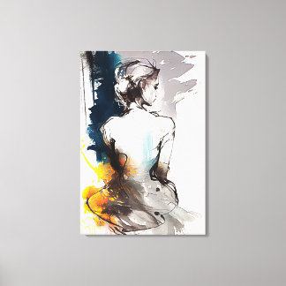 Impression de la toile : Silhouette d'une femme as