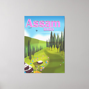 Impression de l'affiche de voyage d'Assam India.