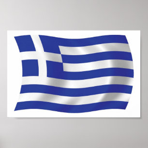 Impression de l'affiche du drapeau de la Grèce