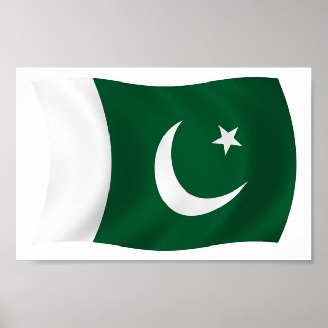 Impression de l'affiche du drapeau du Pakistan (Devant)