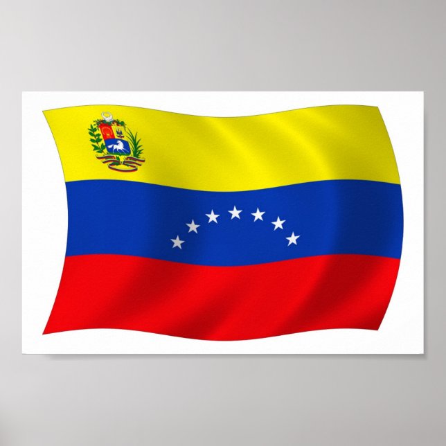 Impression de l'affiche du drapeau du Venezuela (Devant)