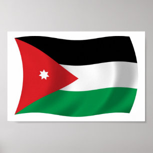 Impression de l'affiche du drapeau jordanien
