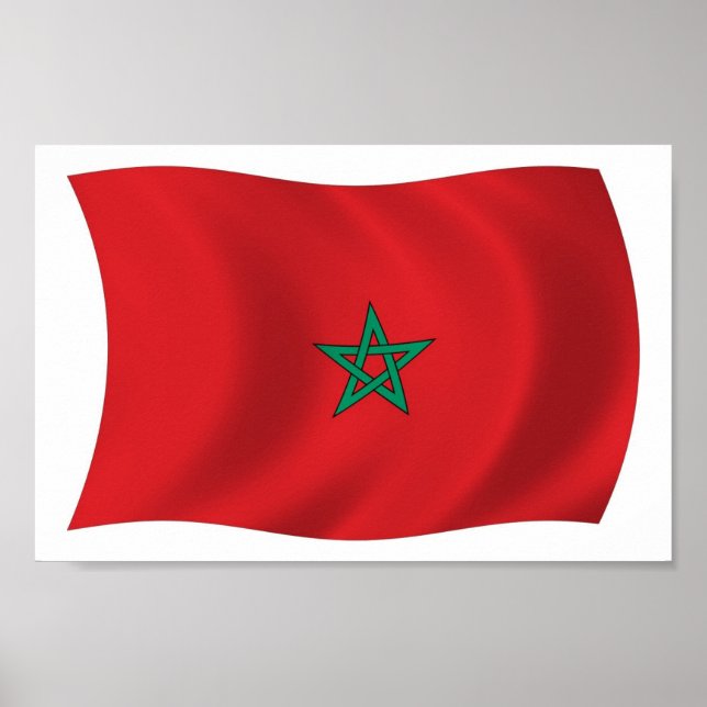 Impression de l'affiche du drapeau marocain (Devant)
