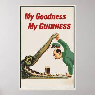 Impression de l'affiche vintage du crocodile Guinn