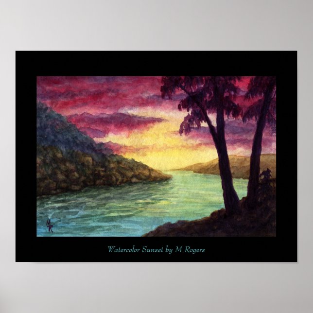 Impression de l'aquarelle Sunset (Devant)