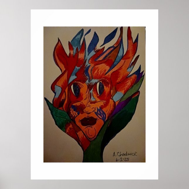 Impression de l'art de l'animation des fleurs flam (Devant)