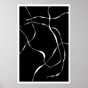 Impression de lignes abstraites noir et blanc - Co