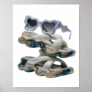 Impression de mode ART ABSTRAIT Argenté Edgey