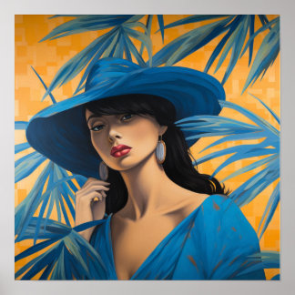 Impression de mode Chapeau Bleu