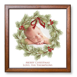 Impression de Noël de verdure de photo de famille