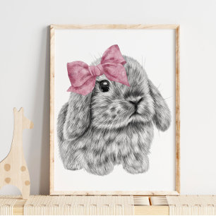Impression de nursery Arc-en-ciel de lapin Impre