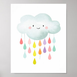 Impression de nursery aux gouttes de pluie colorée