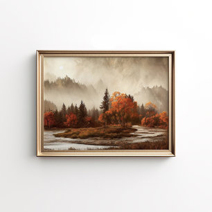 Impression de paysage d'automne, Art de feuillage