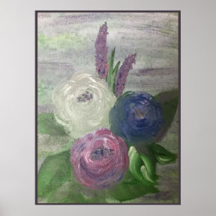 Impression de pivoines et de roses trémières, Affi