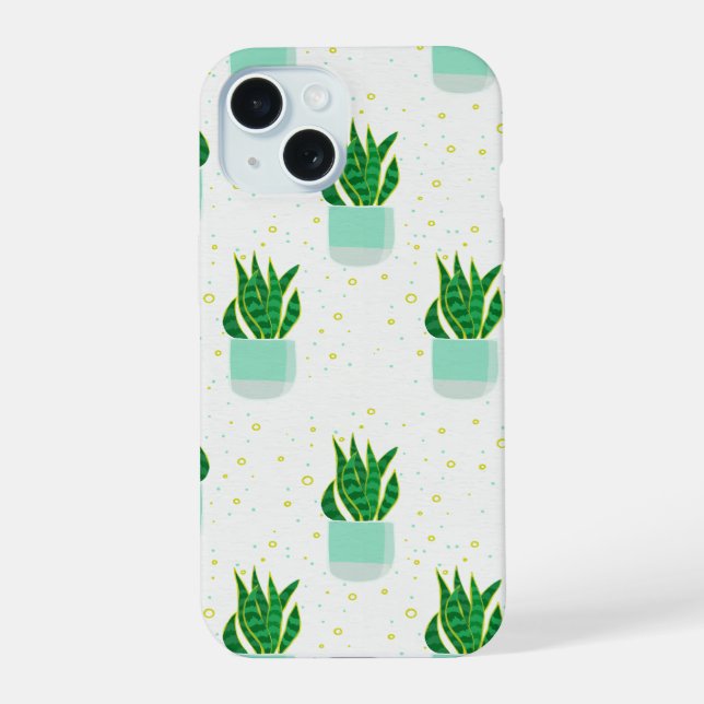 Impression de plante de serpent Sansevieria en pot (Verso)