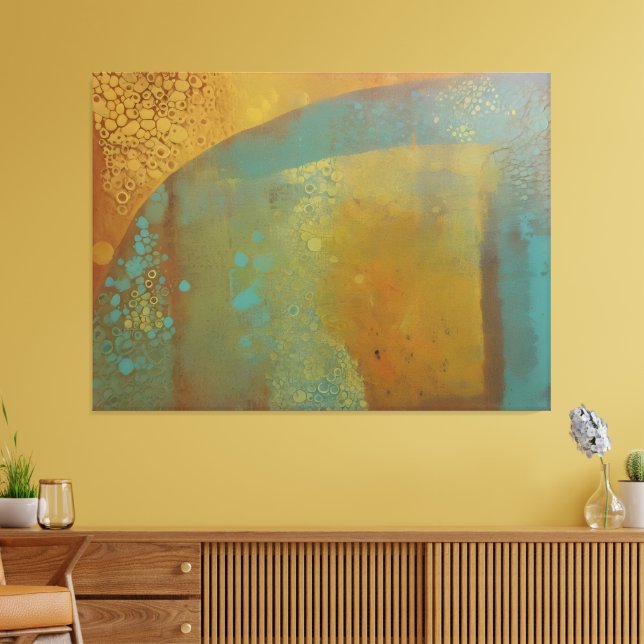 Impression de plaque Gelli abstraite bleu sarcelle (Insitu(Salon))